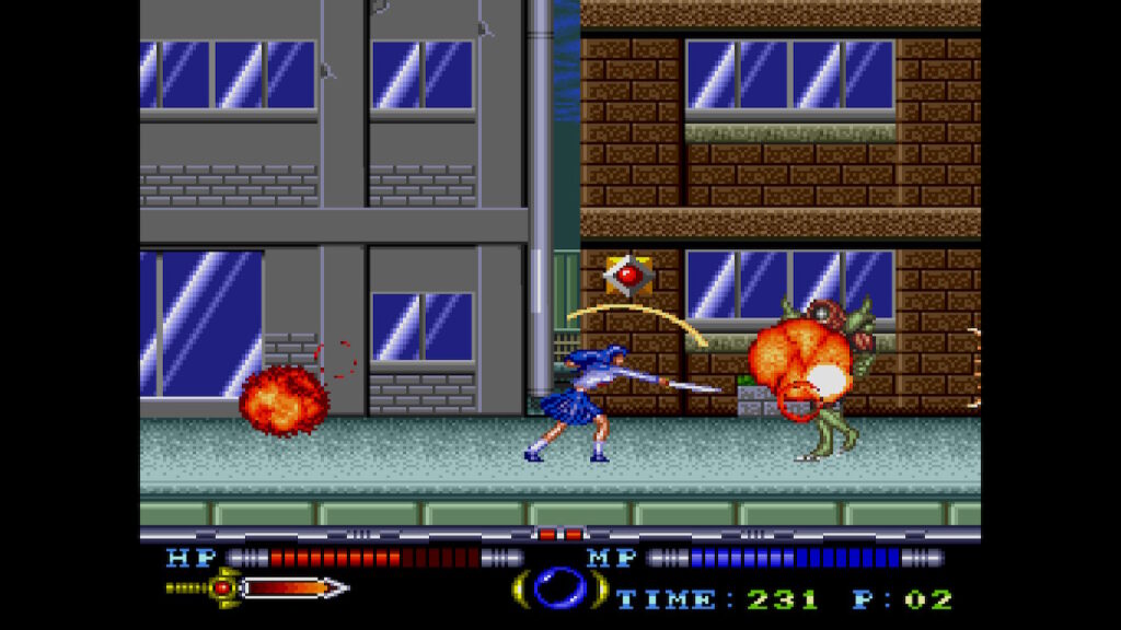 A screenshot of a Valis game, showing the platforming gameplay