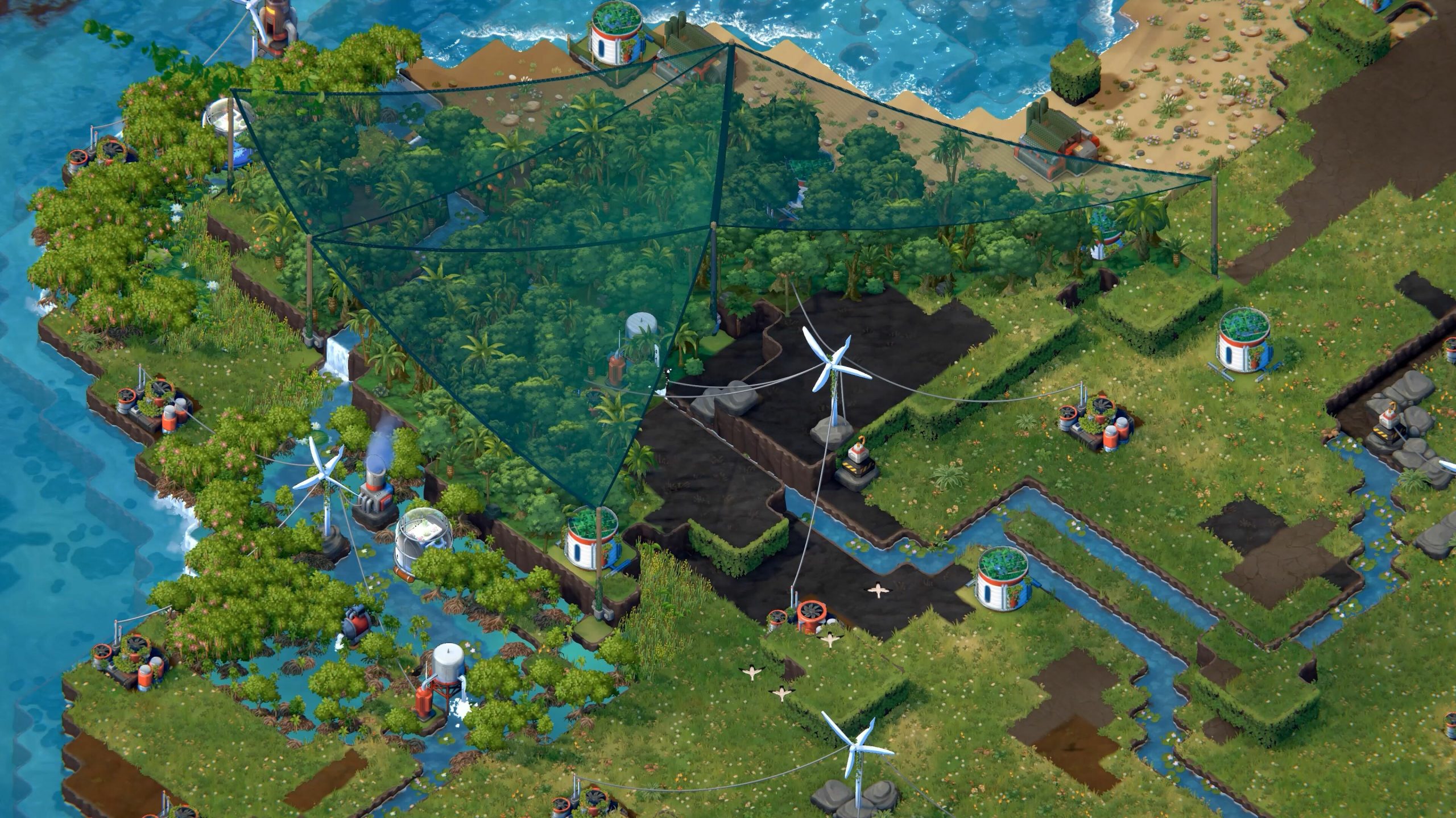 A screenshot of Terra Nil on Nintendo Switch